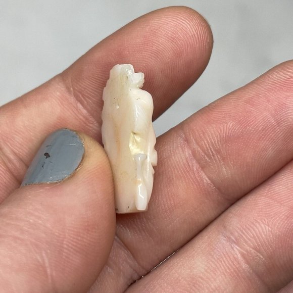 1" Antique Hand Carved Angel Coral Buddha Face Boddhisatva Chinese Pendant Head - Picture 14 of 14